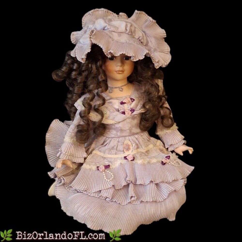 VINTAGE Timeless Treasures Kimberley 14" Victorian Porcelain Doll COA circa 2003